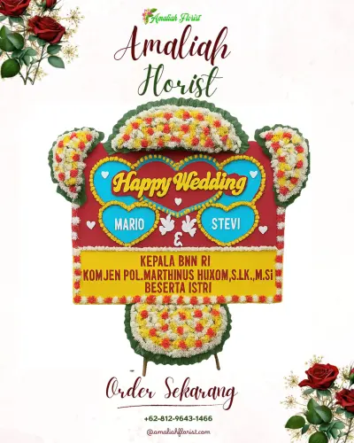 Karangan Papan Bunga Pernikahan di Pasirangin